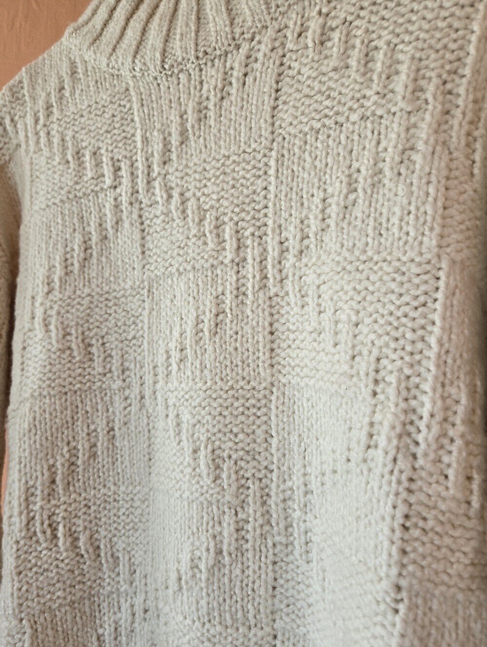 NWT Mango Chunky-knit Sweater With Perkins Neck, Ecru Cream Color - Picture 4 of 10